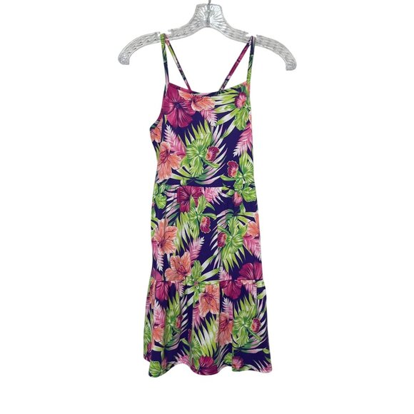 Girls Tropical Floral Print Sleeveless Dress L/G 10/12 By The Childrens Place - Picture 1 of 8